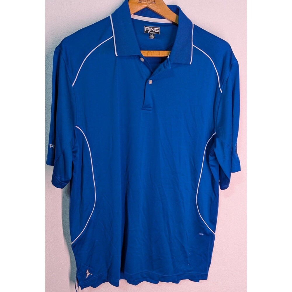 Ping Golf Shirt Short Sleeve Men's Size Large L Blue (935)